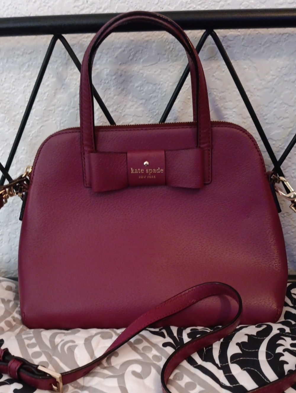 kate spade Preloved burgundy bow satchel